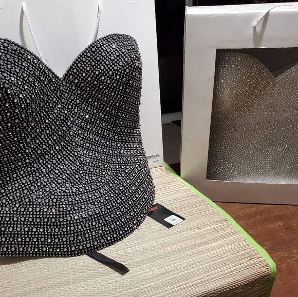 Starline Black Crystal Corset: Bust Size 36 - Picture 9 of 10